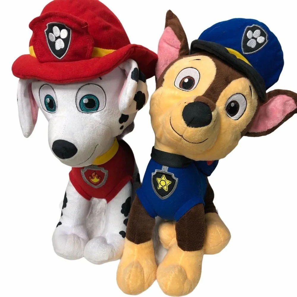 Nickelodeon Paw Patrol Stuffed Plushes Marshall Dalmatian & Chase Police Cop 15